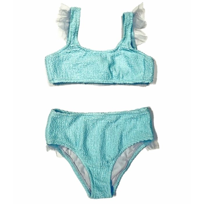 Daisy Wrinkle Highrise Bikini - Turquoise