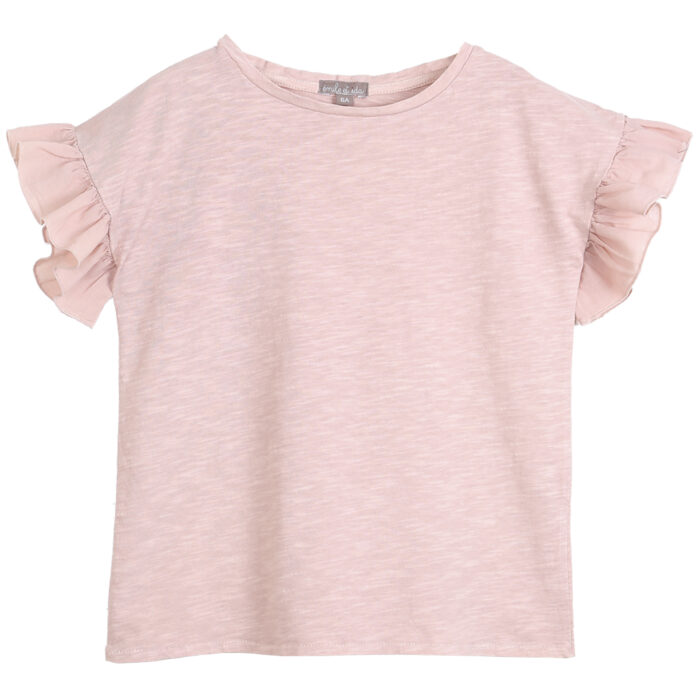 Old Girl Ruffled Tshirt - Vieux Rose