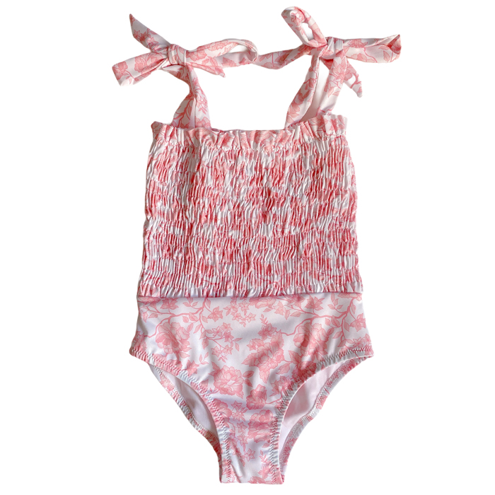 Amalia Smocked One-piece - Antique Rose